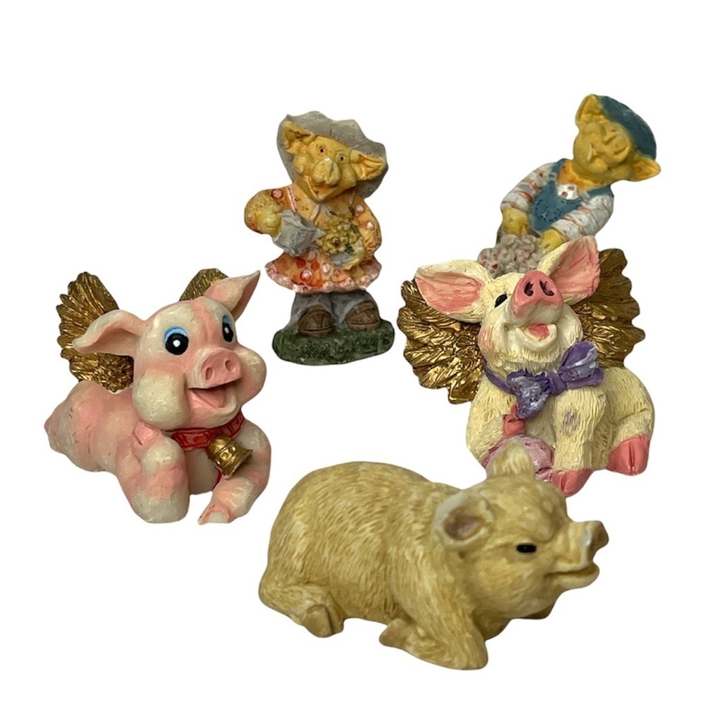 Pig Lover Collection Lot of 11 Resin Pig W/Wings Super‎ Cute 2” Pig